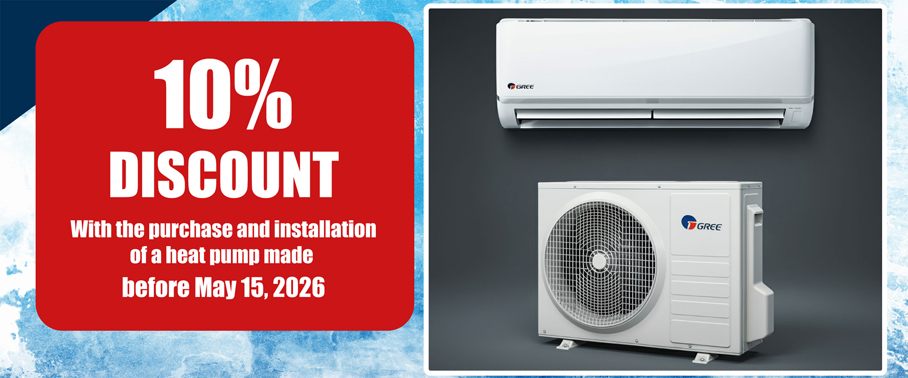 10% discount on heat pumps before May 15, 2026
